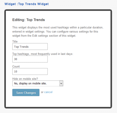 Widget :Top Trends Widget