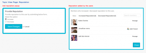 Topic View Page: Reputation