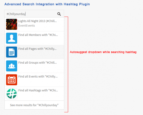 Advanced Search Integration with Hashtag Plugin