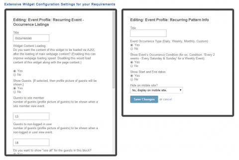 Extensive Widget Configuration Settings for your Requirements. 