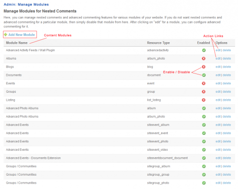 Admin: Manage Modules