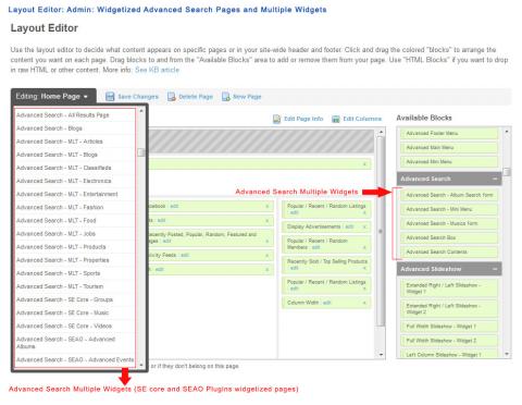 Layout Editor: Admin: Widgetized Advanced Search Pages and Multiple Widgets