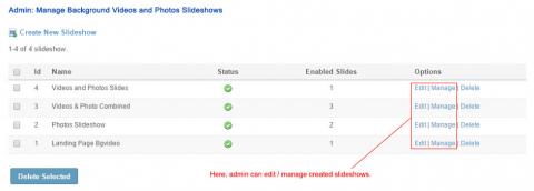 Admin: Manage Background Videos & Photos Slideshows