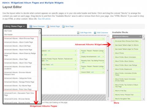 Admin: Widgetized Album Pages and Multiple Widgets