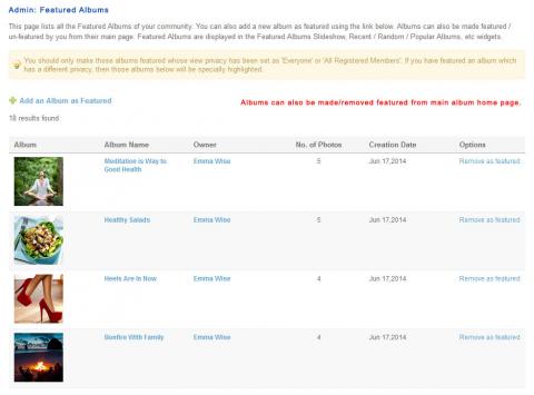 Admin: Featured Albums