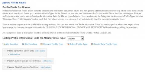 Admin: Profile Fields