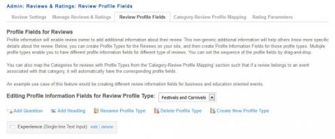 Admin: Reviews & Ratings: Review Profile Fields