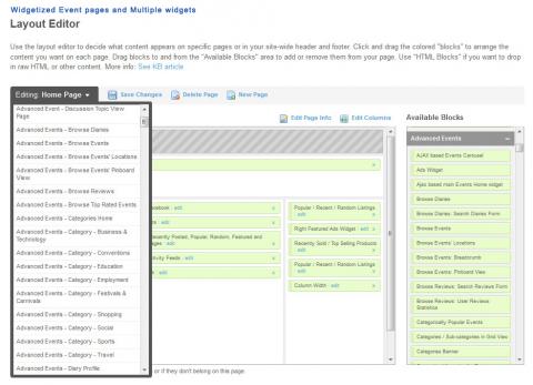 Widgetized Event pages and Multiple widgets