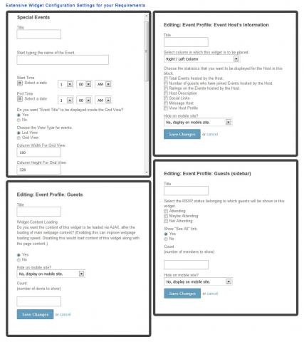 Extensive Widget Configuration Settings for your Requirements