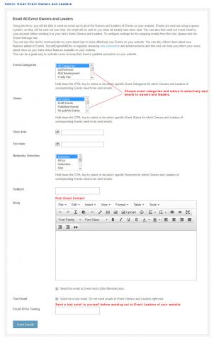 Admin: Email Event Owners and Leaders
