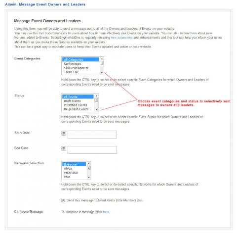 Admin: Message Event Owners and Leaders