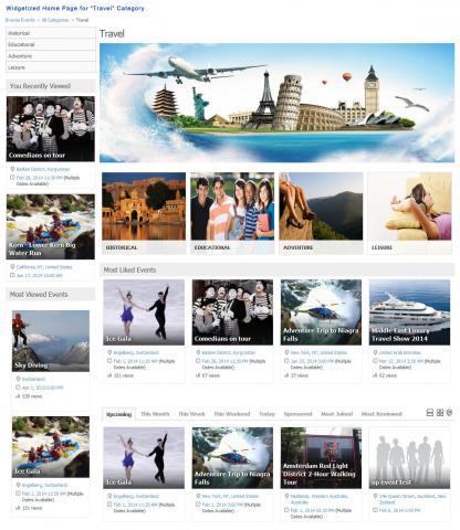 Widgetized Home Page for “Travel” Category