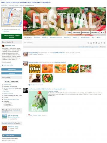 Event Profile (Example of possible Events Profile page - Template 2)