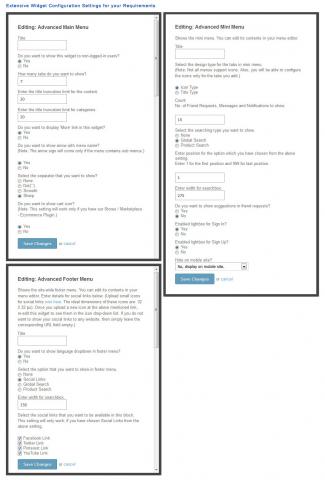 Extensive Widget Configuration Settings for your Requirements