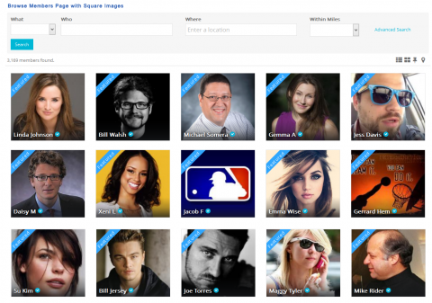 Browse Members Page with Square Images