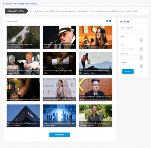 Browse News Page (Grid View)