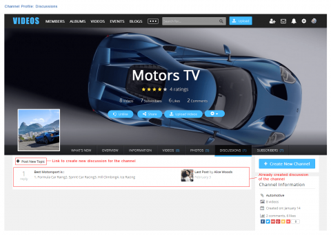 Channel Profile: Discussions