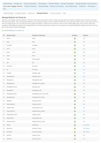 Admin: Geo Location - Manage Modules