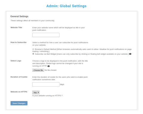 Admin: Global Settings