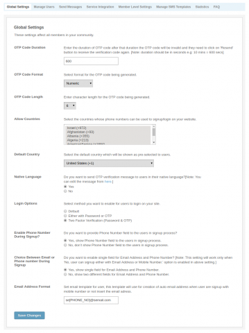 Global Settings: Single Field for Phone Number & Email Address