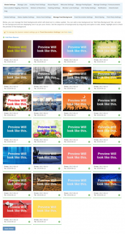 Admin: Global Settings - Manage Feed Background