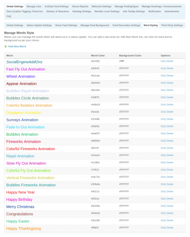 Admin: Global Settings - Word Styling