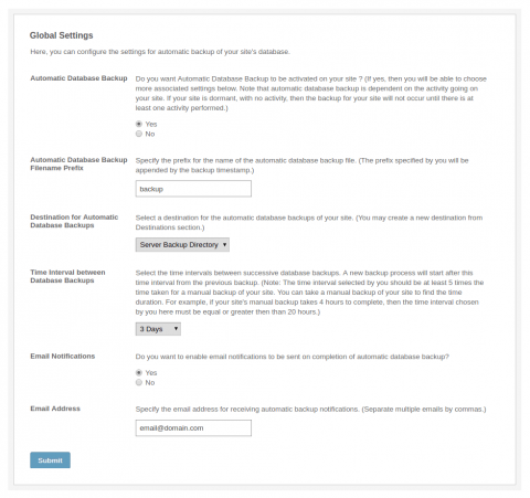 Admin: Global Settings