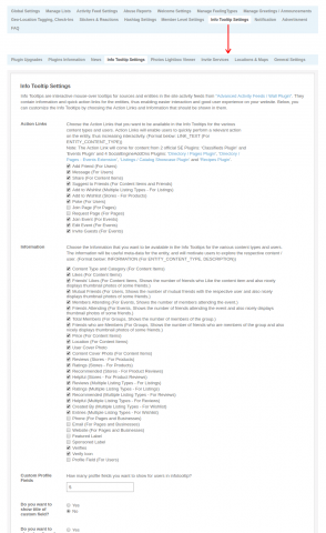 Admin: Info Tooltip Settings