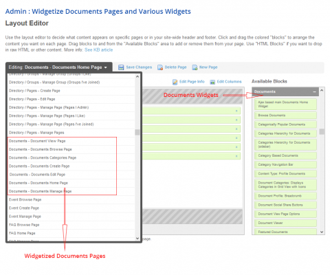 Layout Editor: Widgetized Pages