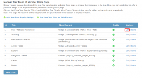 Manage Tour Steps