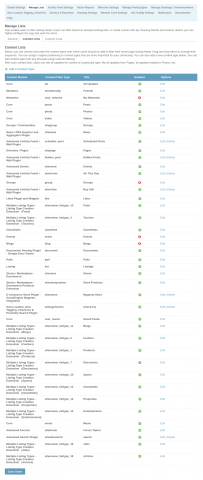 Admin: Manage Lists - Content Lists