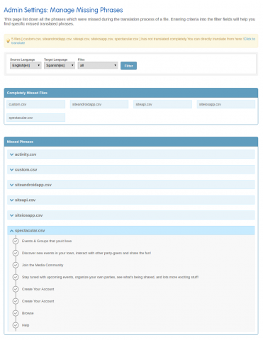 Admin: Manage Missing Phrases