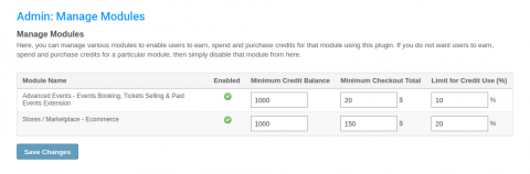 Admin: Manage Modules