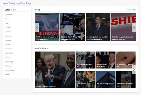 News Categories View Page