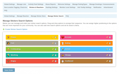 Admin: Reactions & Stickers - Manage Sticker Search