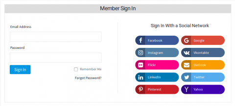 Signin With Social Login Options at the Right