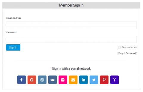 Signin With Social Login Options at the Bottom