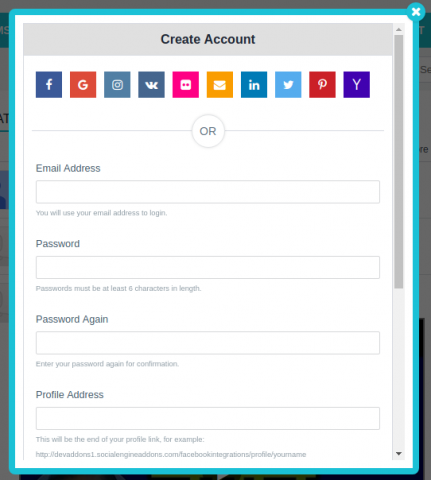 Signup Popup