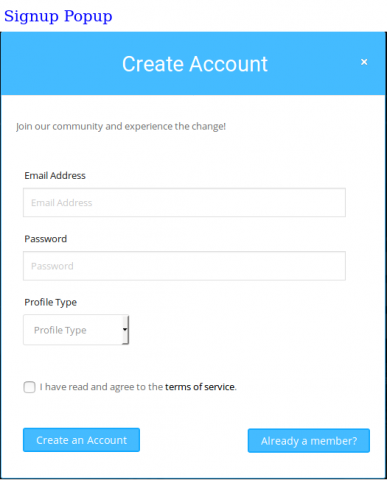 Signup Popup