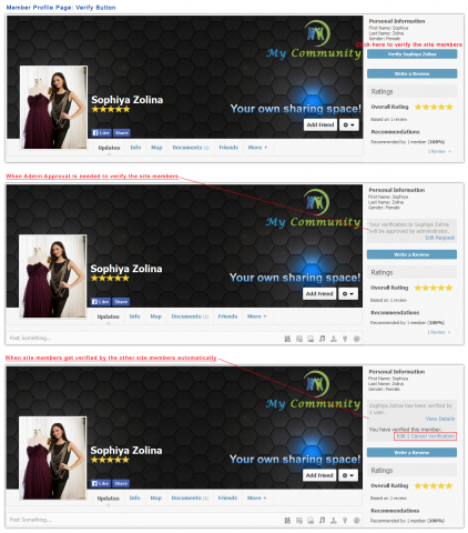 Member Profile Page: Verify Button