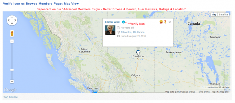 Verify Icon on Browse Members Page - Map View