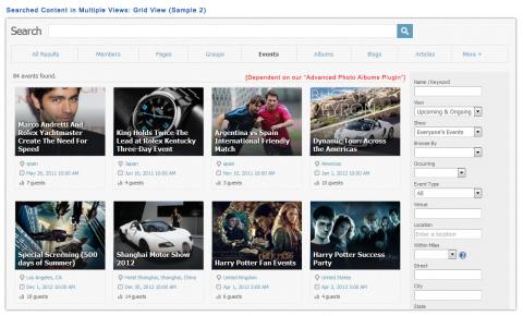 Searched Content in Multiple Views: Grid View (Sample 2)