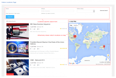 Videos Locations Page