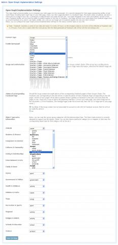 Admin: Open Graph Implementation Settings