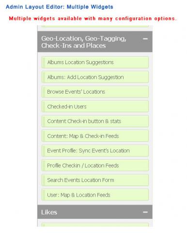 Admin Layout Editor: Multiple Widgets