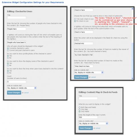 Extensive Widget Configuration Settings for your Requirements