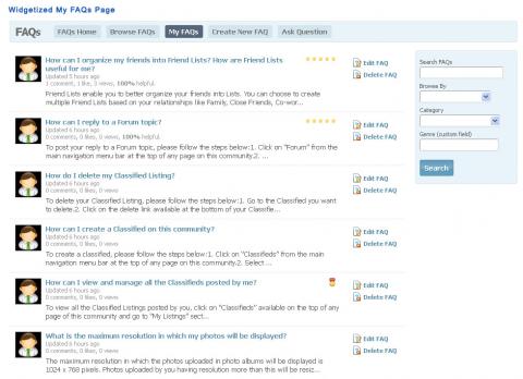 Widgetized My FAQs Page