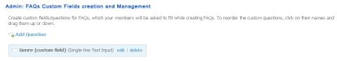 Admin: FAQs Custom Fields creation and Management