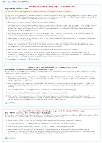 Admin: Import FAQs from CSV Files