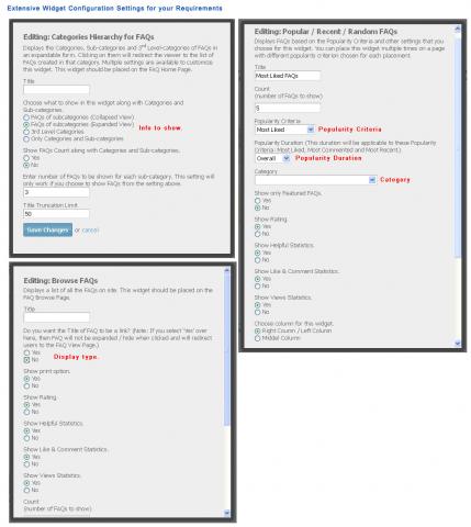 Extensive Widget Configuration Settings for your Requirements